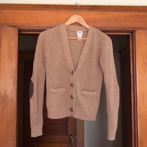 Tan Mossimo Sweater with Brown Elbow Patches